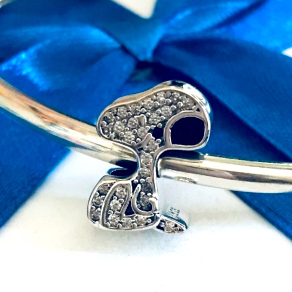 Snoopy crystals charm S925 Sterling Silver Pandora compatible - Picture 4 of 5